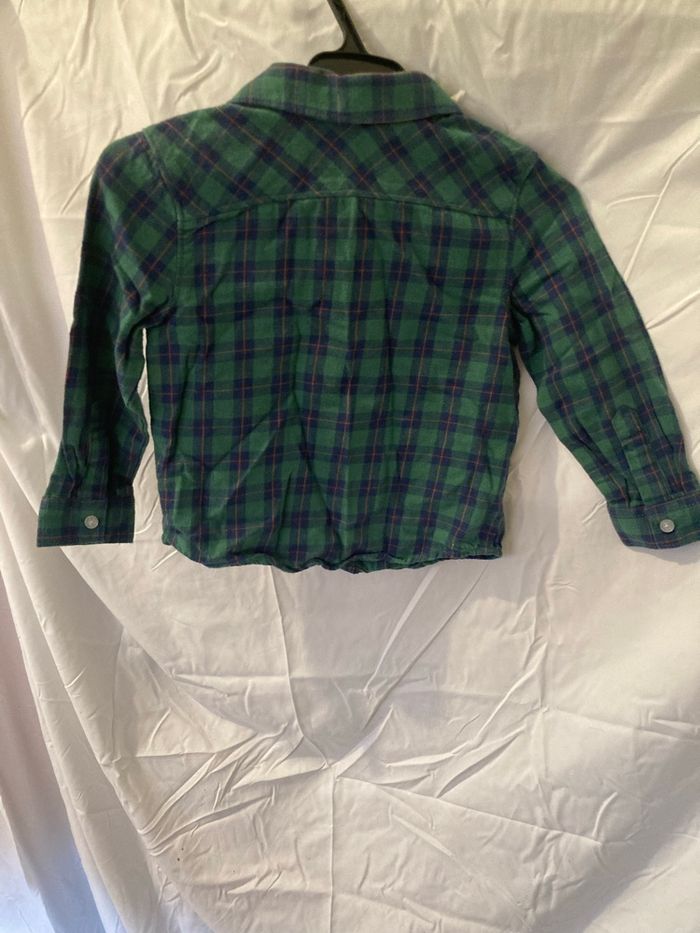 Chemise TEX Baby 36 mois carreaux vert bleu - photo numéro 2