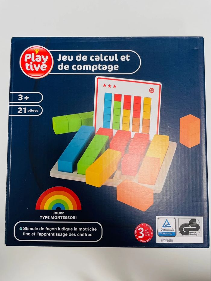 Jeu de calcul et de comptage Playtive Jouets de motricité Montessori en bois - photo numéro 3