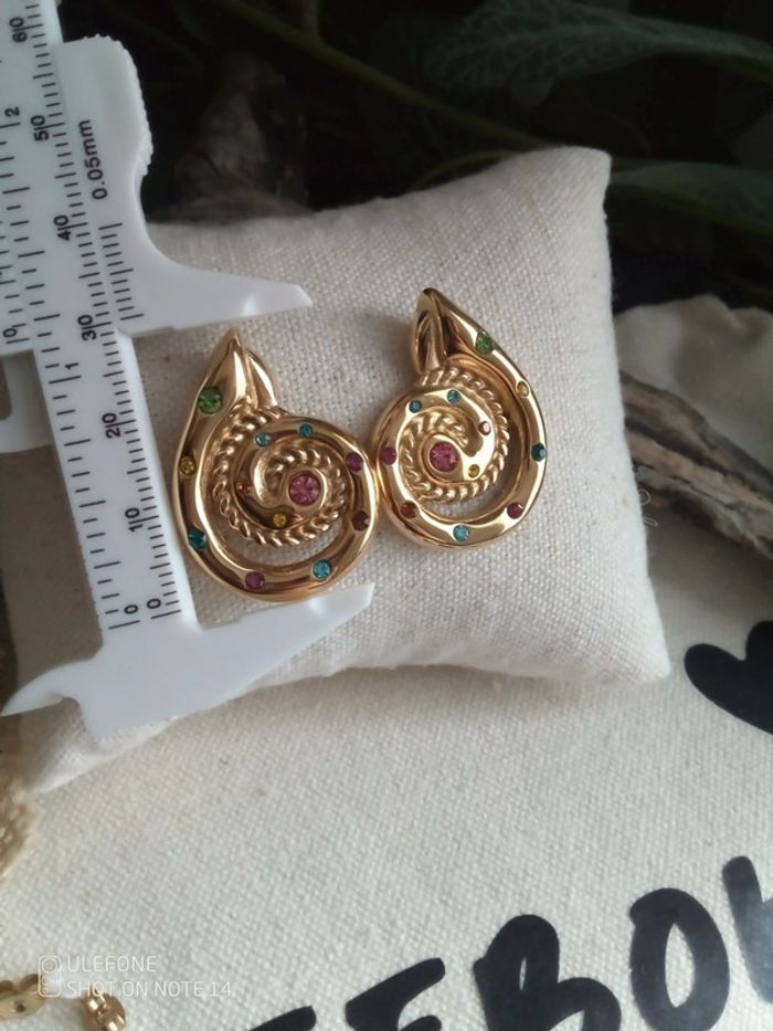 Boucles d'oreilles coquillages zirconés - photo numéro 3