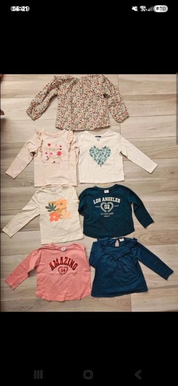 Lot 7 tshirts manches longues fille (4ans)