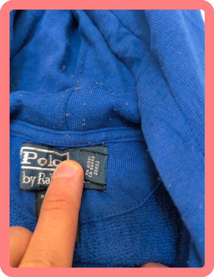 Sweat a capuche Polo Ralph Lauren Homme bleu logo rouge taille M - photo numéro 10