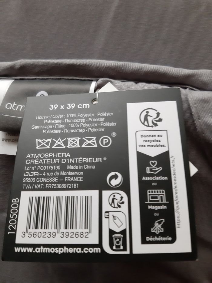 Lot 3 galettes de chaises grises neuves - photo numéro 9