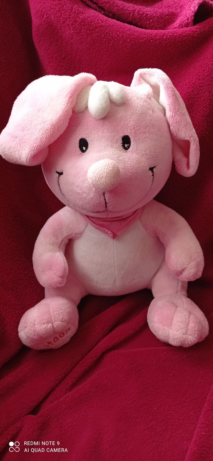 Peluche lapin rose