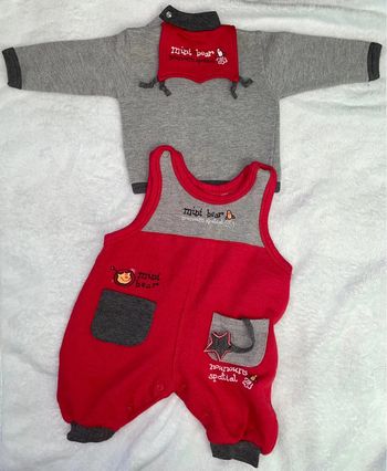 Ensemble salopette et T shirt vintage bébé garçon 6 mois