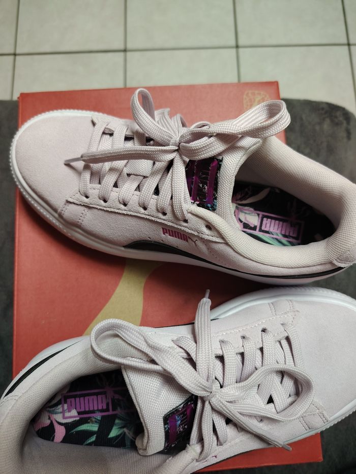 Basket puma cuir mauve - photo numéro 3