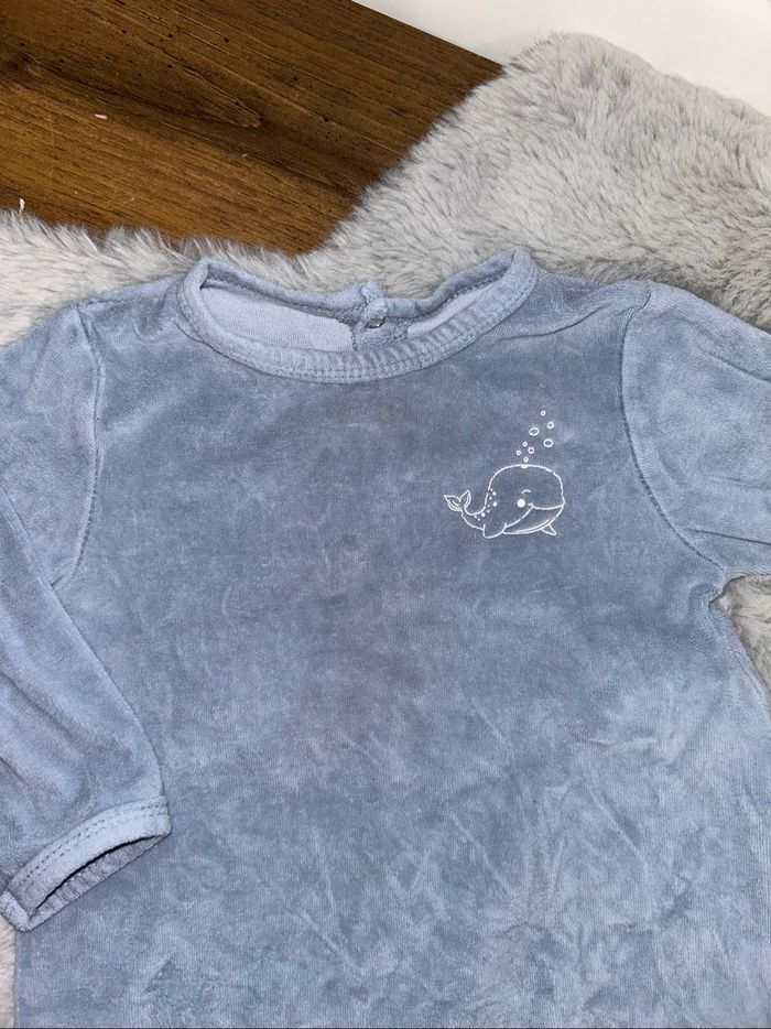 Pyjama 1 pièce bleu baleine - 24 mois - photo numéro 2