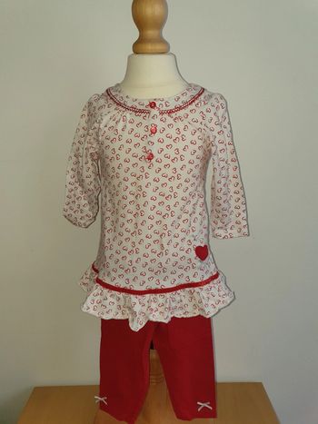 Ensemble tunique coeurs et legging Orchestra 12 mois