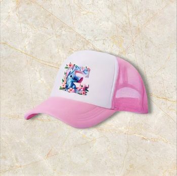 Casquette réglable stitch & lilo avec l'initiale E taille 53 à 59 cm