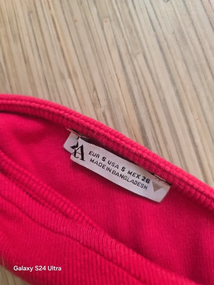 Top à bretelles asymétrique rose - Zara - Taille S - photo numéro 2