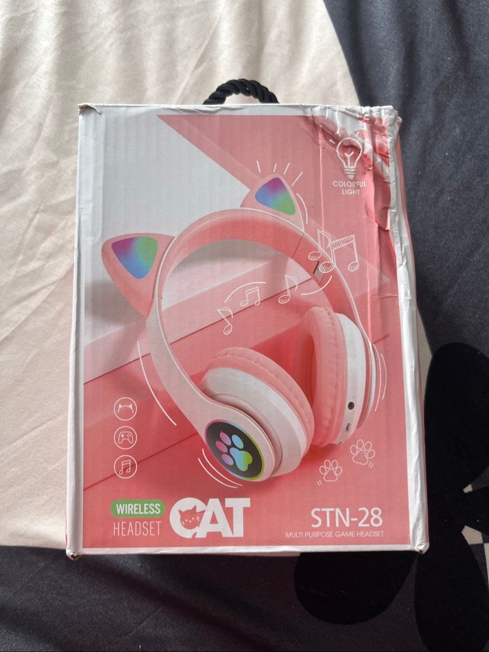 Casque sans fil pliable pour filles avec lumières