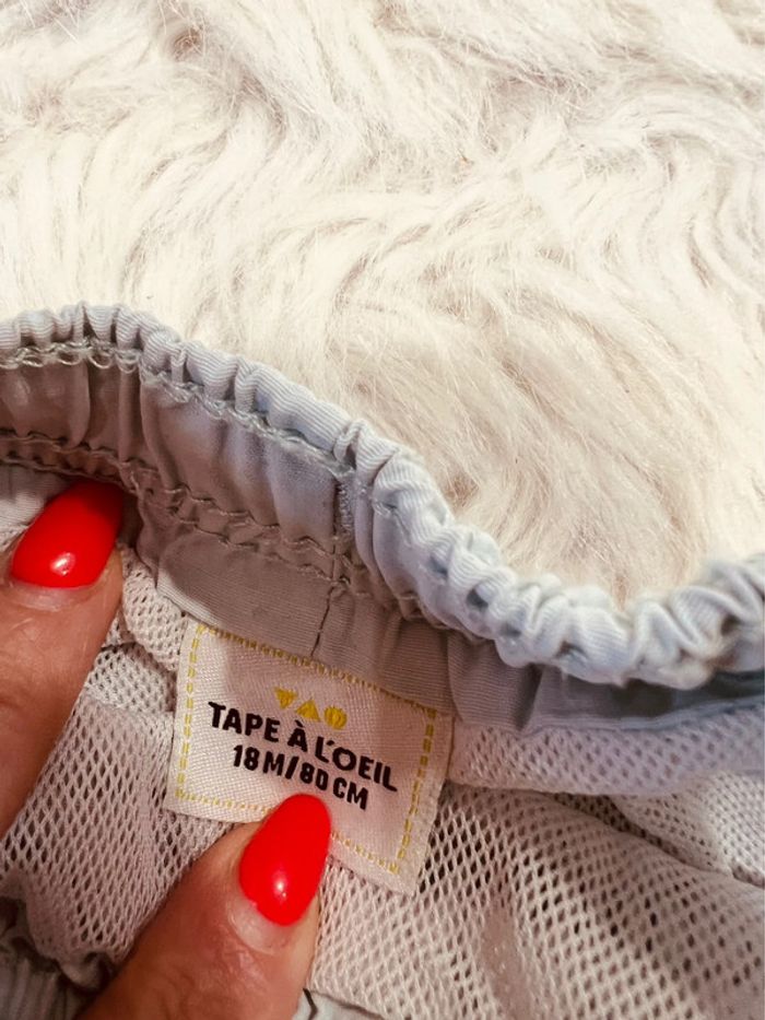 Taille 18 mois short de bain garçon TAO bleu * feuilles * 💙 - photo numéro 3