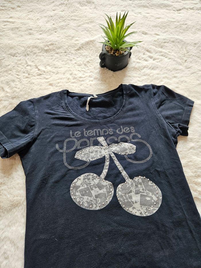 Tee shirt Noir -Le temps des cerise -36/S - photo numéro 3