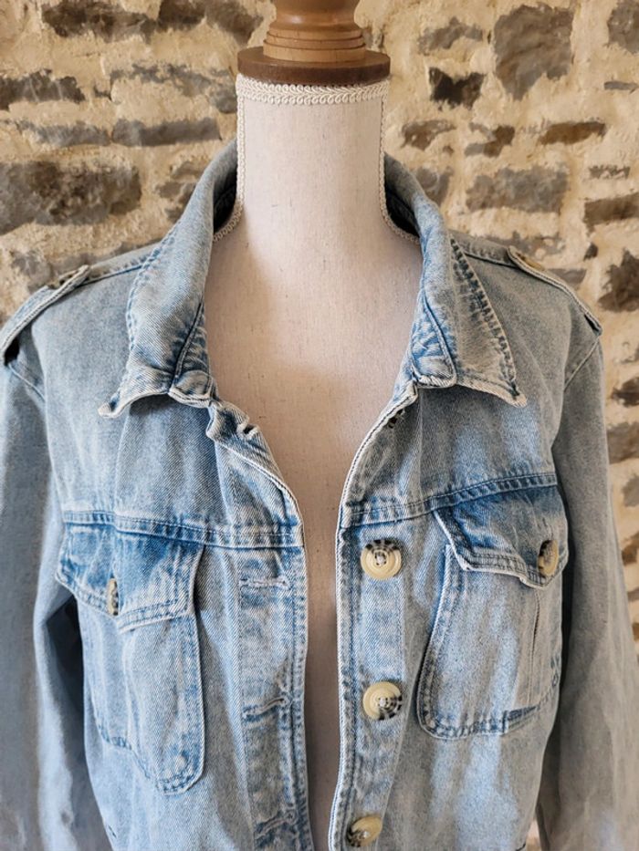 Veste en jean oversize bleue claire Denim Co Taille 44 46 - photo numéro 2