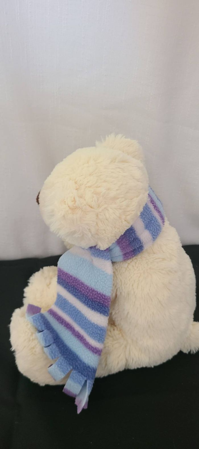 Peluche Doudou ours polaire blanc Echarpe assis 25 cm Gipsy - photo numéro 2