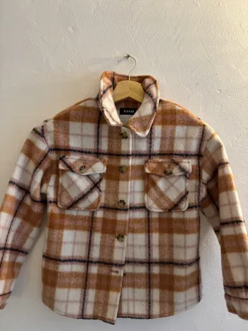Très belle chemise épaisse rose marron 10 ans
