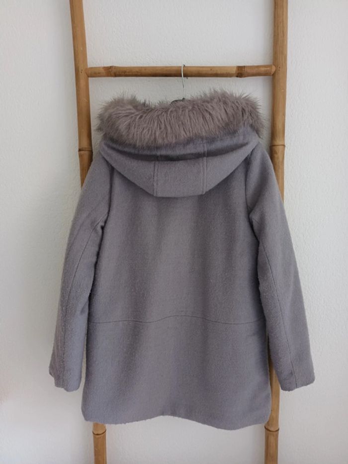 Manteau à capuche gris en laine Okaïdi 12 ans - photo numéro 4