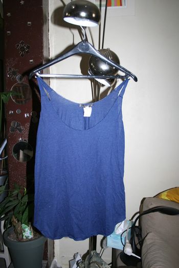 🌸Top oversize bleu aux coutures apparentes Taille 38"Mango" 🌸