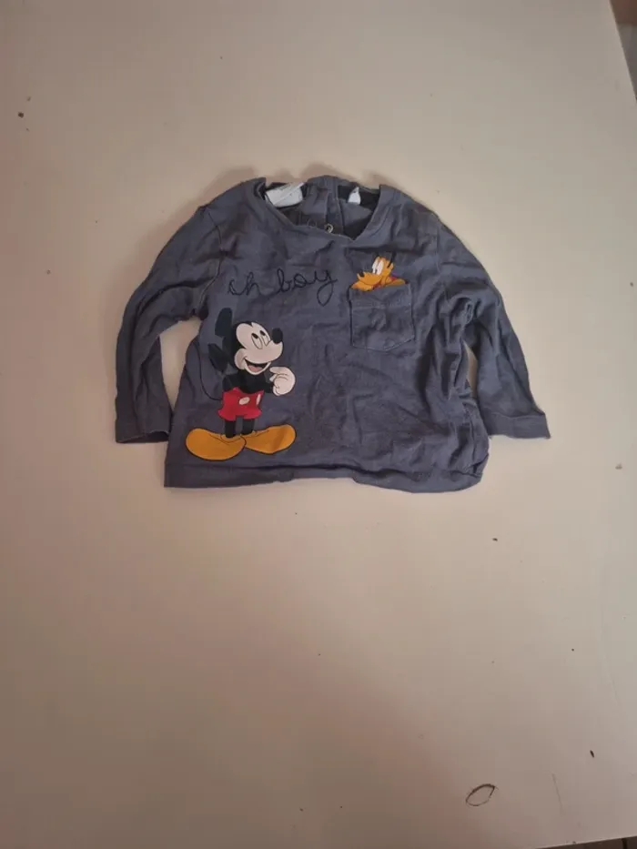T-shirt à manches longues mickey 3 mois