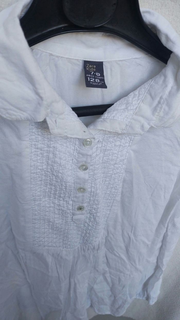 Blouse blanche Zara Kids - 7-8 ans - photo numéro 3