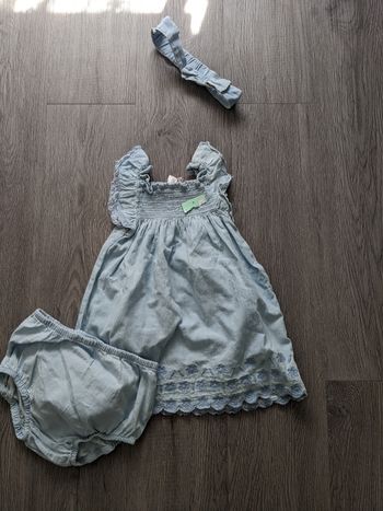 Ensemble robe bloomer et bandeau 18 mois