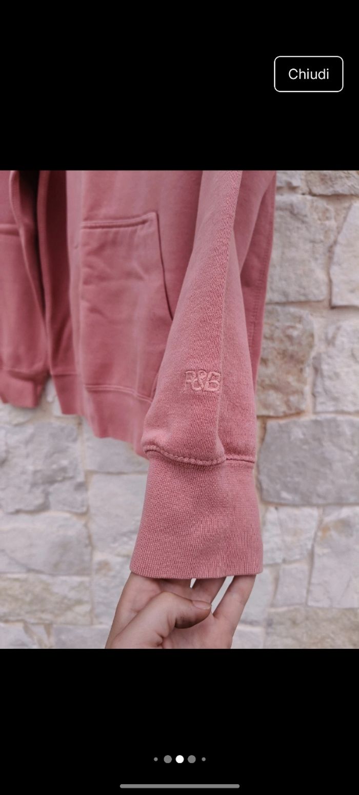 Felpa con cappuccio rosa cipria taglia S unisex - photo numéro 4