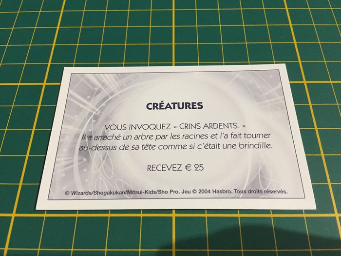 Carte créatures Vous invoquez crins ardents Monopoly Duel Masters Hasbro Parker Wizards #A64
