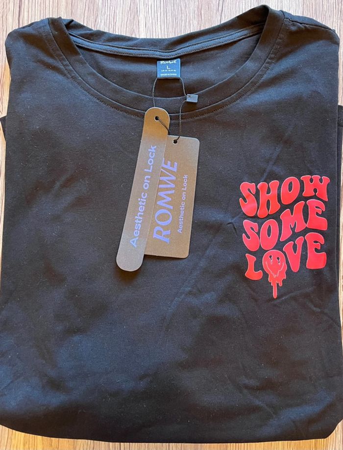 Vintage tee shirt fun show me love taille L - photo numéro 4