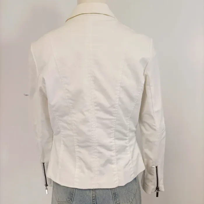Veste blanche printemps/ été élégante -  Xanaka taille 42 - zip style perfecto A1539 - photo numéro 6