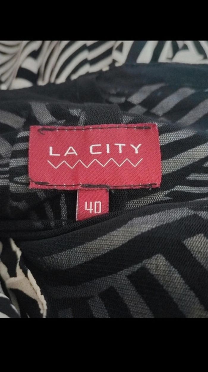 Robe longue noire et blanche La City - photo numéro 3