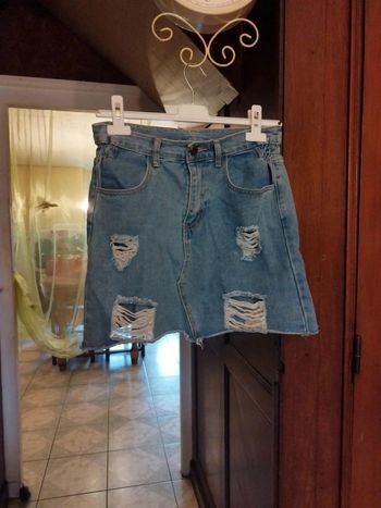 Jupe bleue en jeans déchiré Shein taille S/36