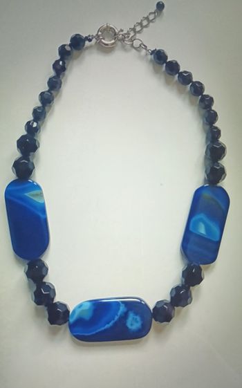 🖤Très beau collier vintage bleu et noir 🖤