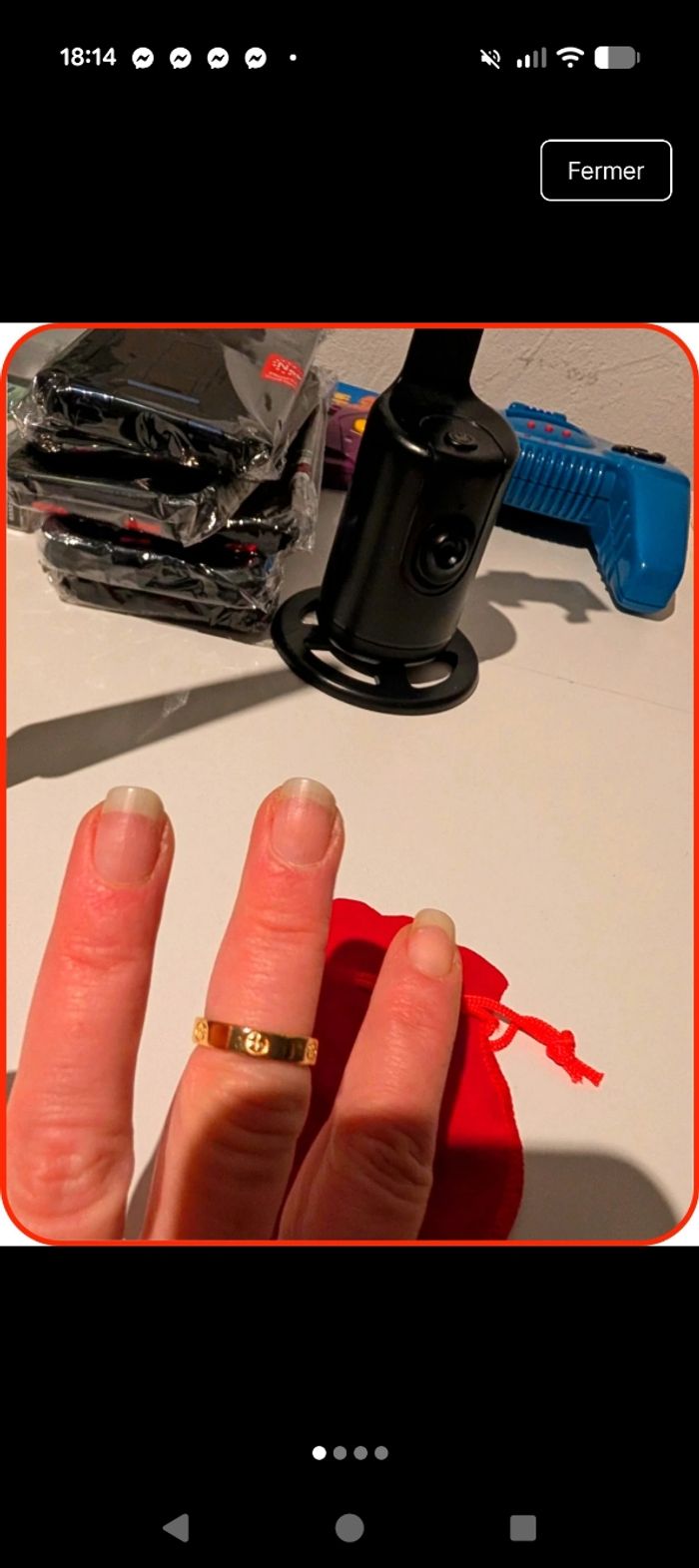 Bague Style "Love" en Titane Doré - Neuve - Taille 55