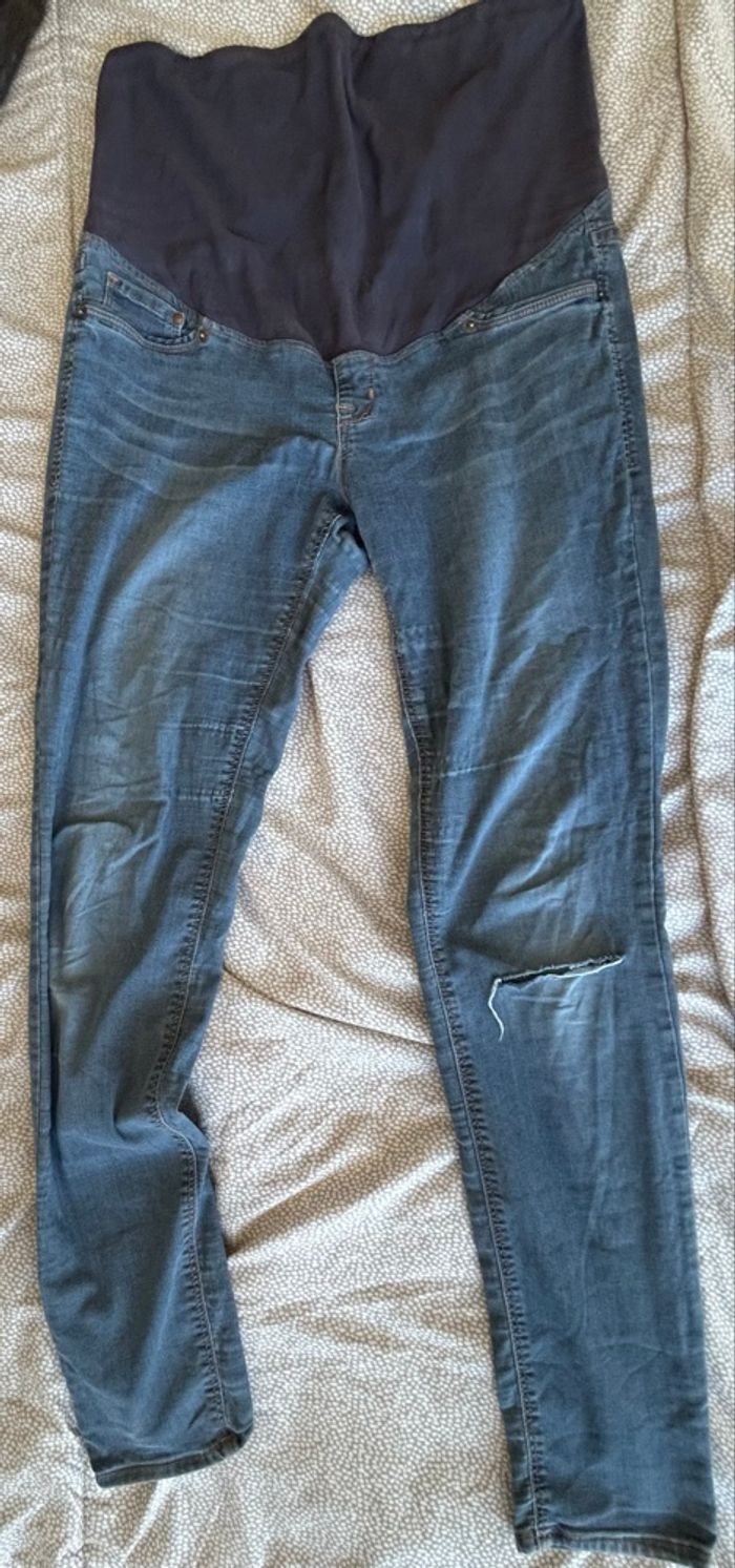 Pantalon de grossesse bleu mama super/ h&m  44