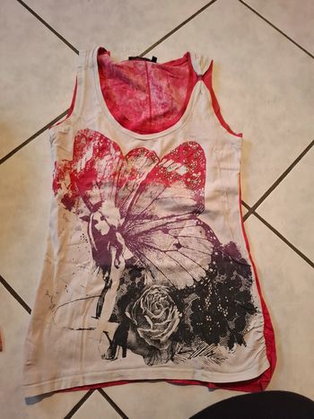 Tshirt rose papillon