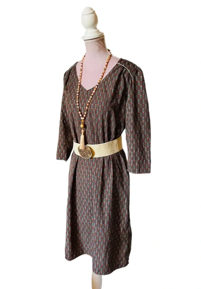 🧡🍂Robe tunique vintage bohème dorée M/38 Boho chic oriental vibes tunic dress🍂🧡 - photo numéro 7