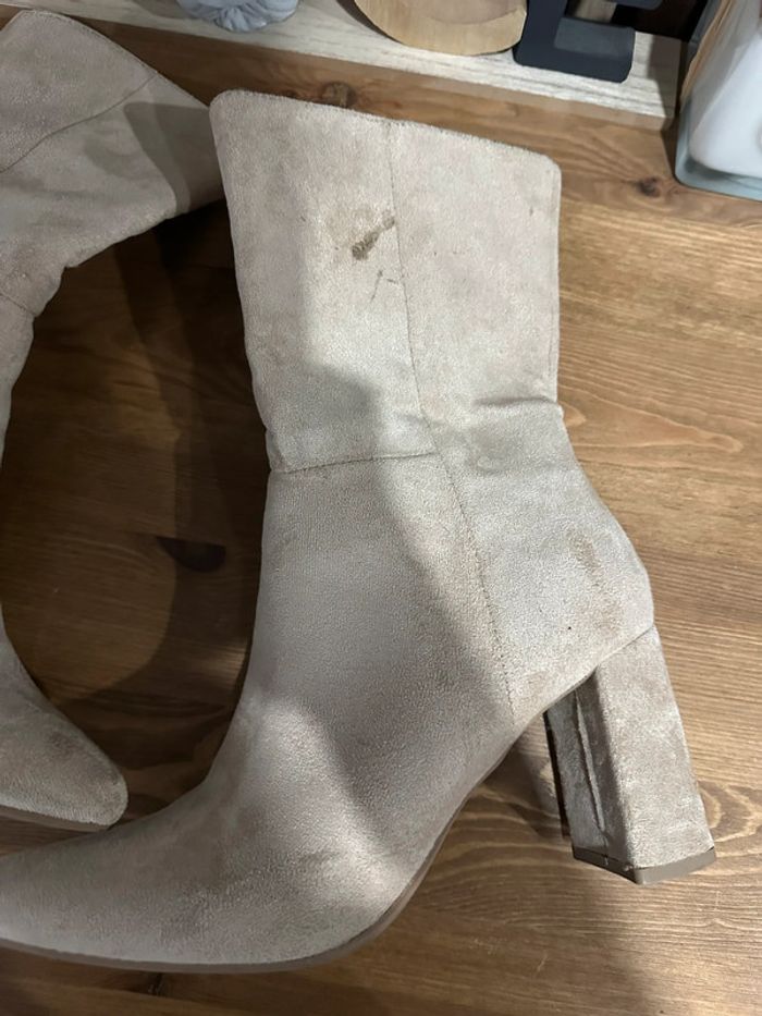 Bottines beige à talons - photo numéro 3