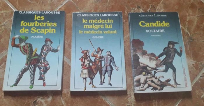 Lot de 3 Livres / Molière / Voltaire / Théâtre.