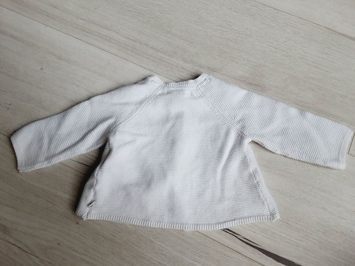 Vêtement bébé mixte fille garçon gilet blanc Obaïbi 3 mois - photo numéro 3