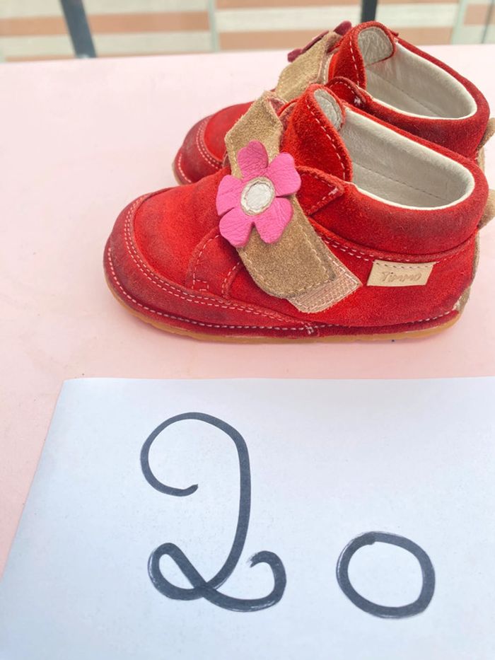 Bottines daim rouge chaussures timmo barefoot 20 - photo numéro 4