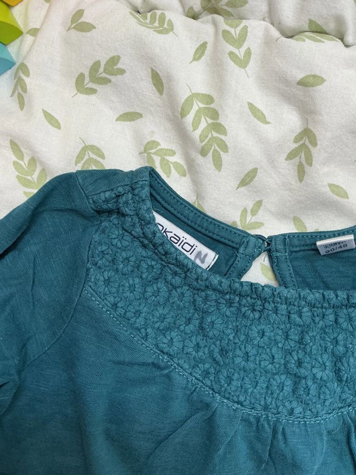 teeshirt manches longues bleu canard 2 ans okaidi - photo numéro 6