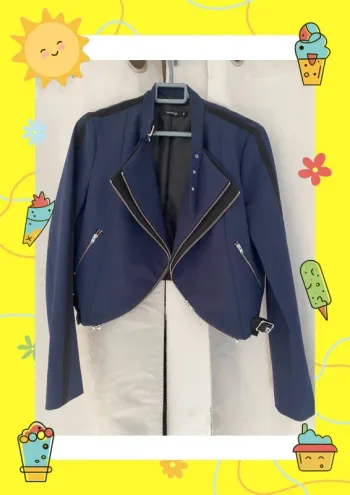 Blazer court bleu noir Huit six sept 38