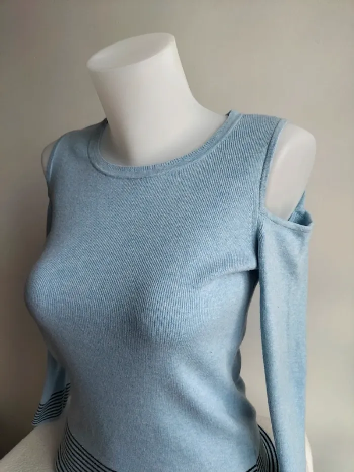 Pull Femmes Épaules Dénudées 100% Coton - Tommy Hilfiger - Taille S - photo numéro 2