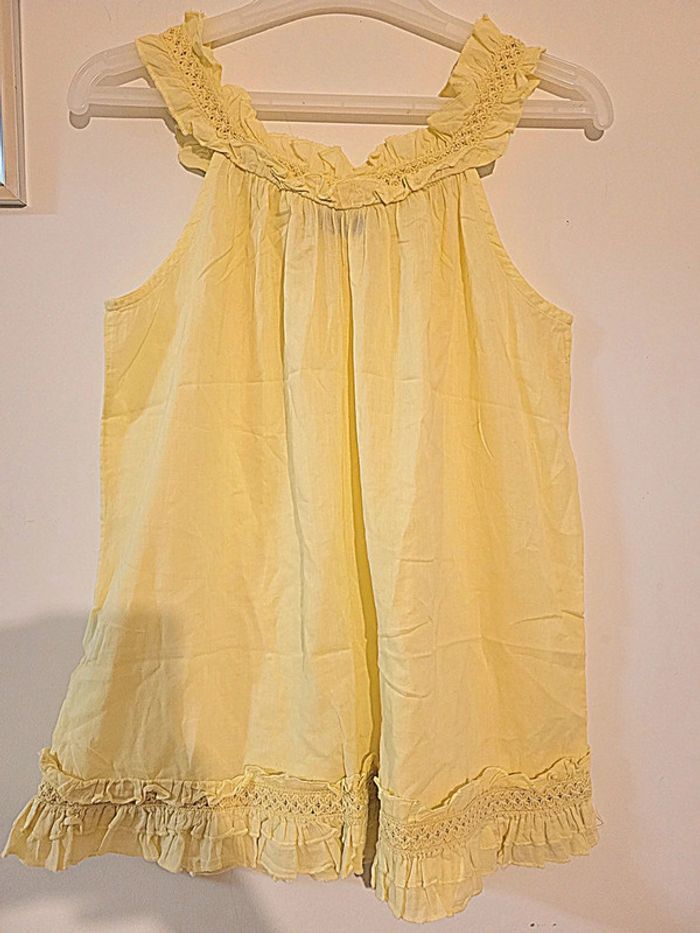 Blouse legere jaune "tape à l œil" taille 12 ans - photo numéro 4