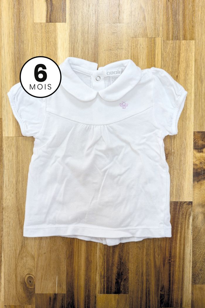 T-shirt manches courtes blanc - bébé fille 6 mois
