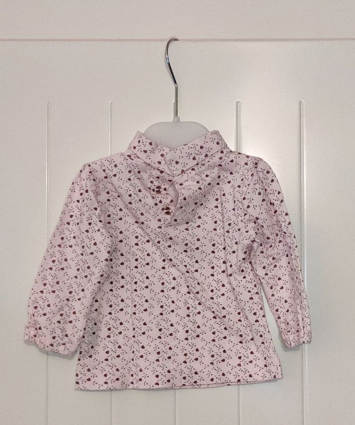 Sous-pull bébé fille 9 mois – motif chat rose et gris - photo numéro 2