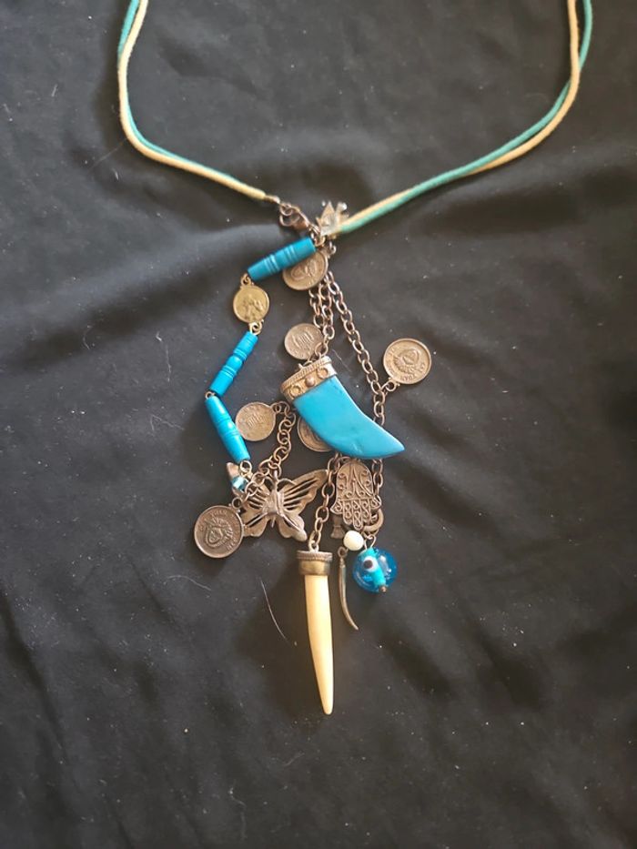 Superbe sautoir bleu - photo numéro 2