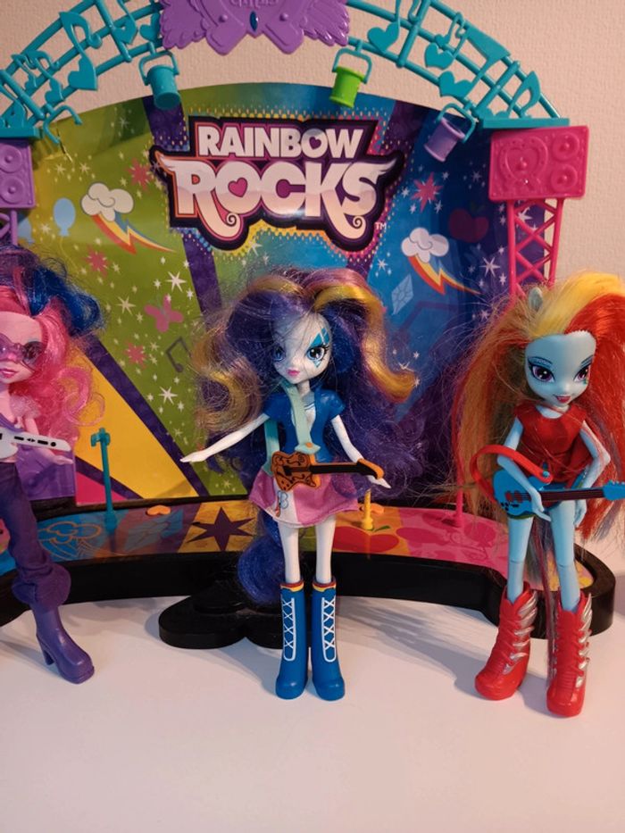Scène rainbow rock my little pony equestria girls + 3 figurines - photo numéro 3