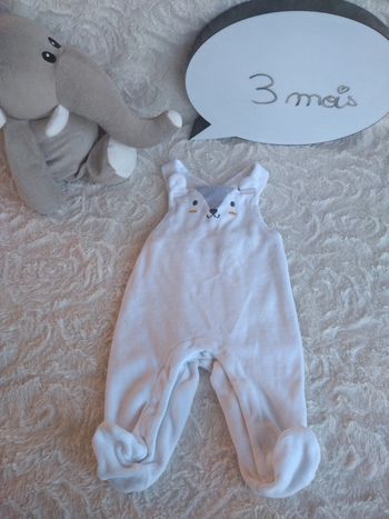 Salopette velours avec pieds Garçon 3 mois Renard Loup In Extenso