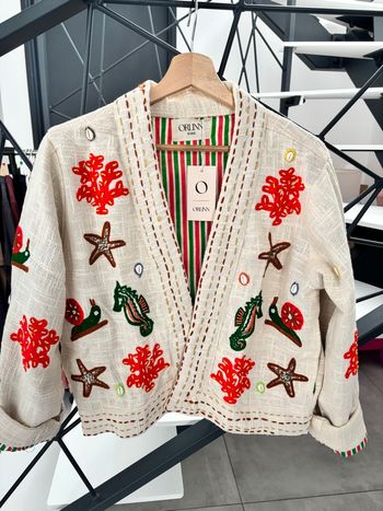 Veste Orlinn coquillage et broderie