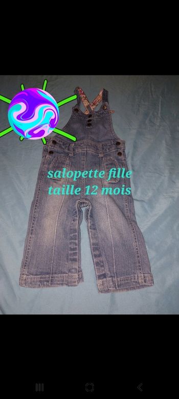 Salopette jean bleu clair effet délavé